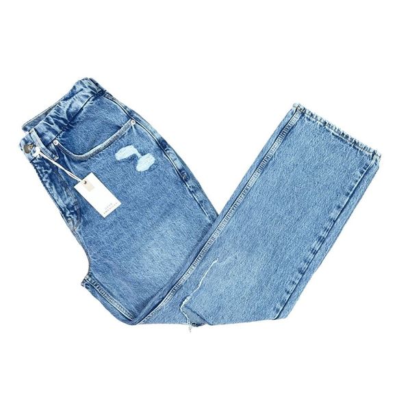 Good American Good 90’s Duster Straight Leg Jeans GNDU999T BLUE950 - Size 8/29 - Picture 3 of 8